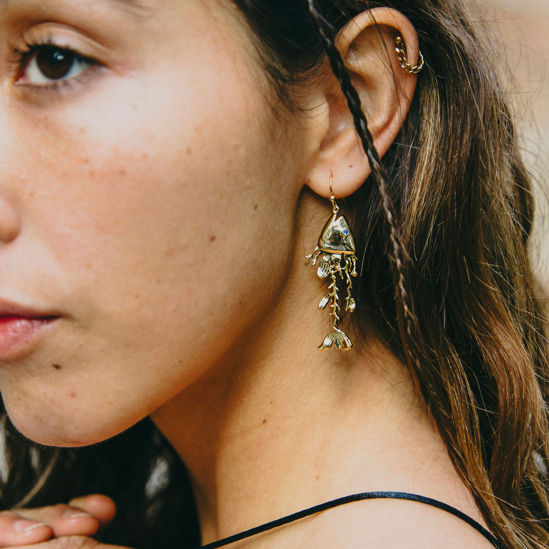 Coral Trout Earrings- Gold
