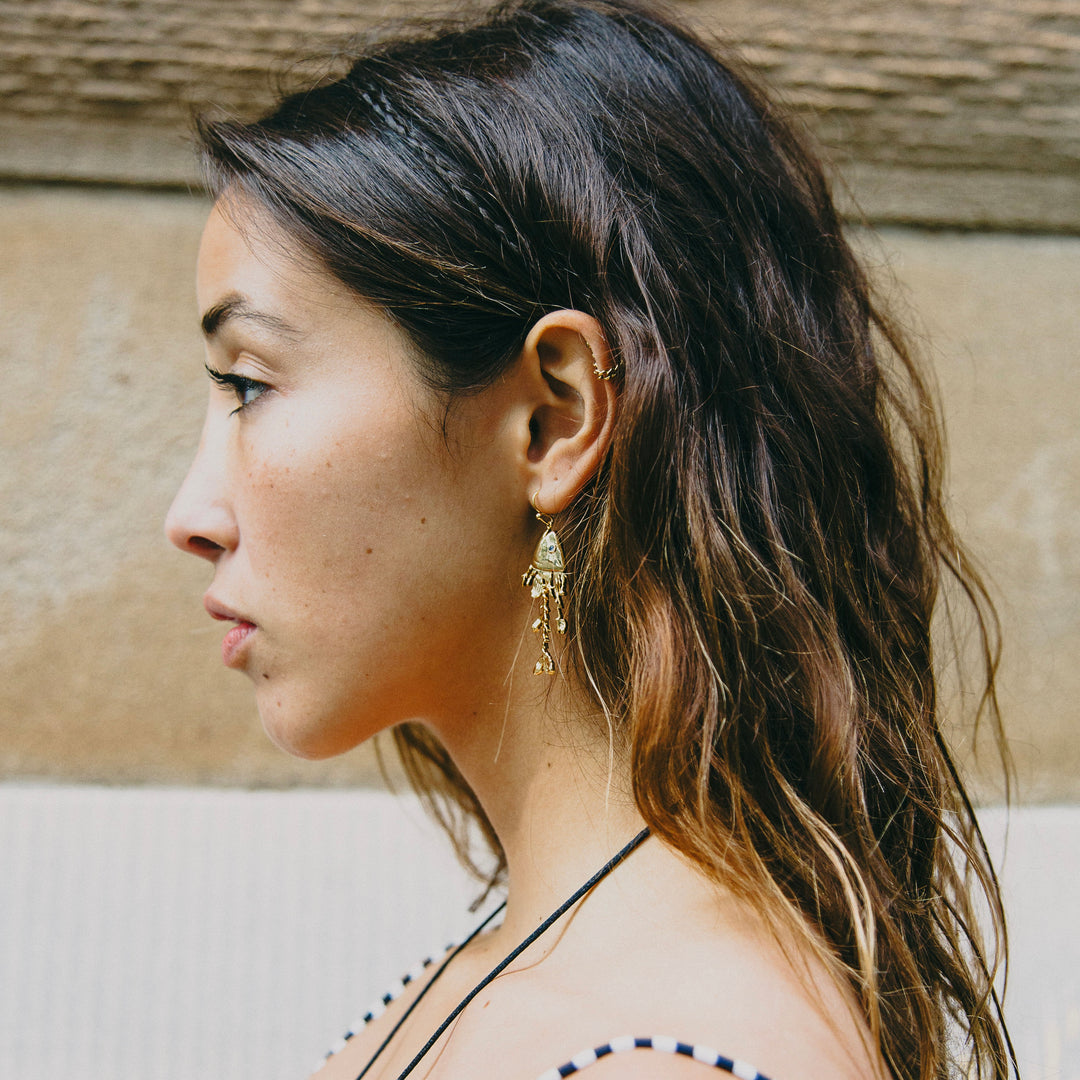 Coral Trout Earrings- Gold