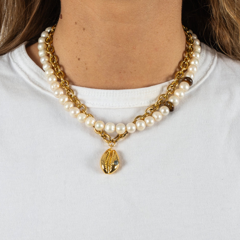 Cowrie Necklace- Gold