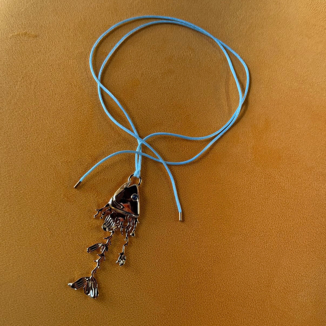 XL Coral Trout  Necklace- Gold