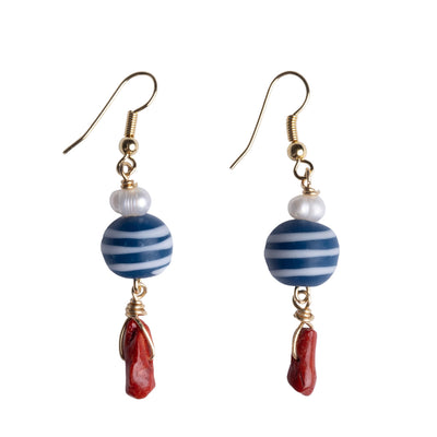 coral pearl earrings