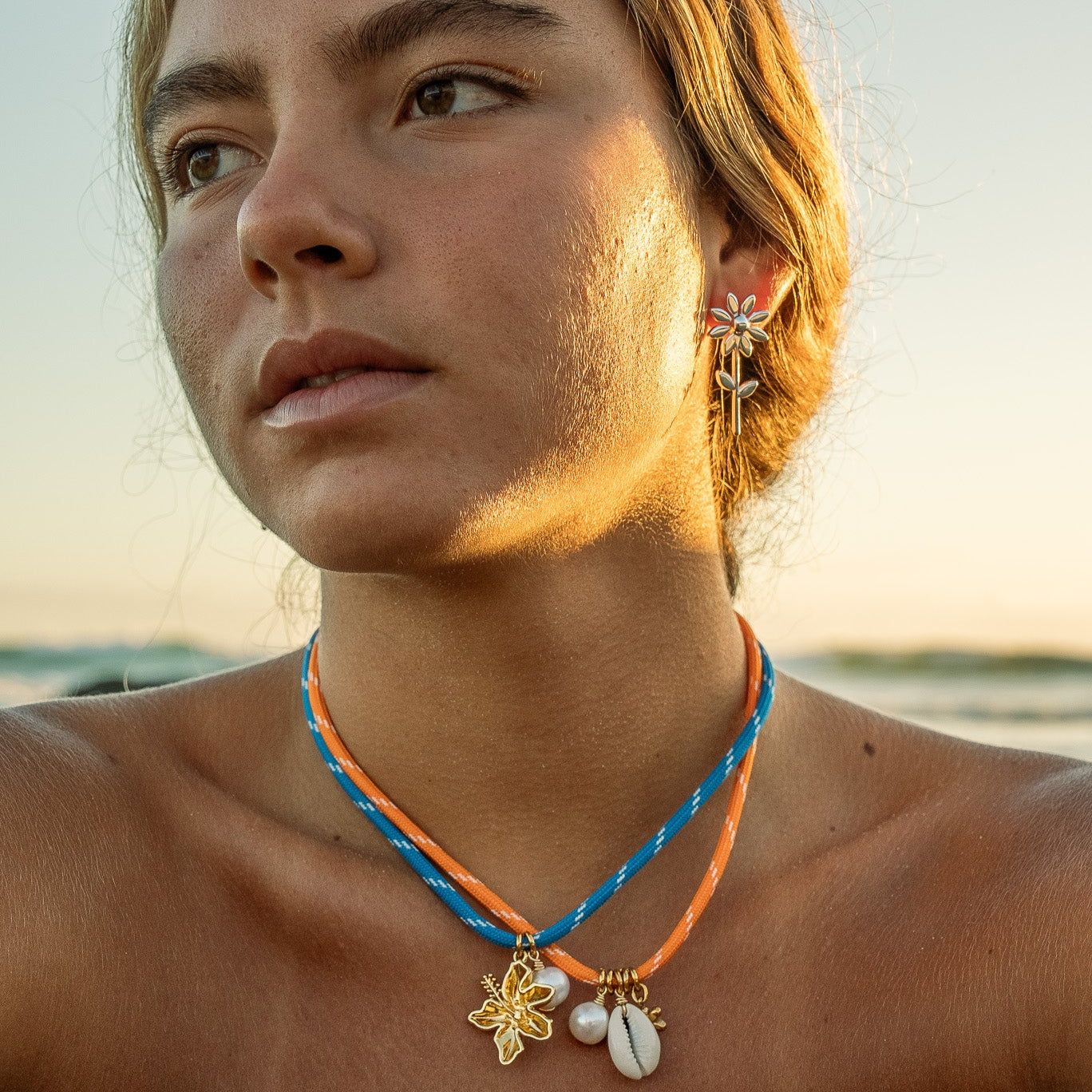 hibiscus paracord necklace with pearl australia