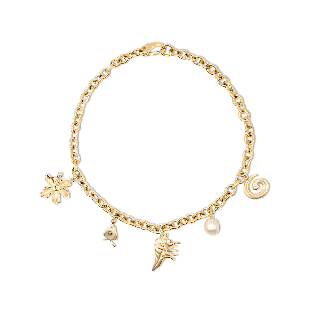 Malia Charm Necklace- Gold