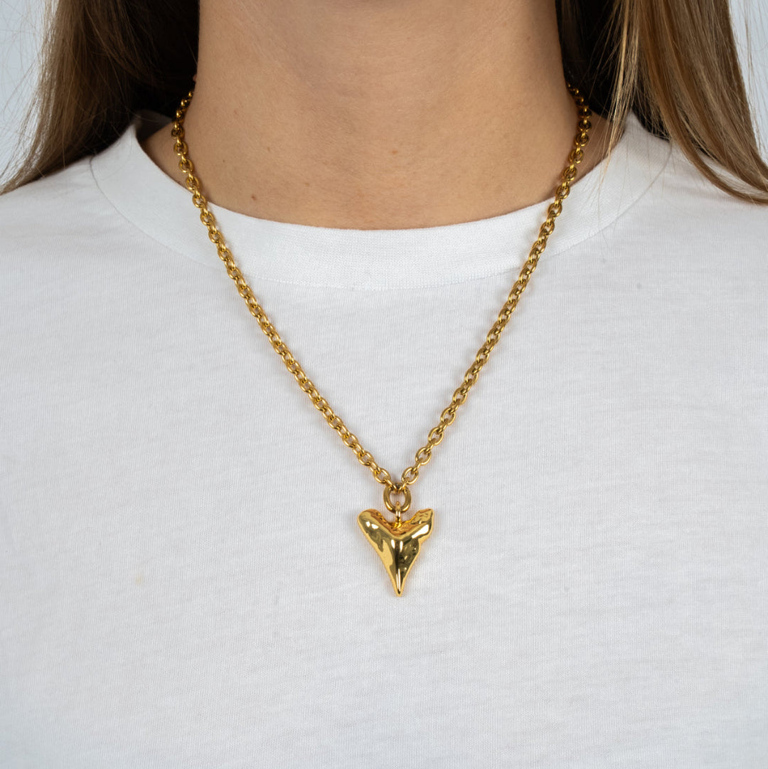 Sharktooth Necklace- Gold
