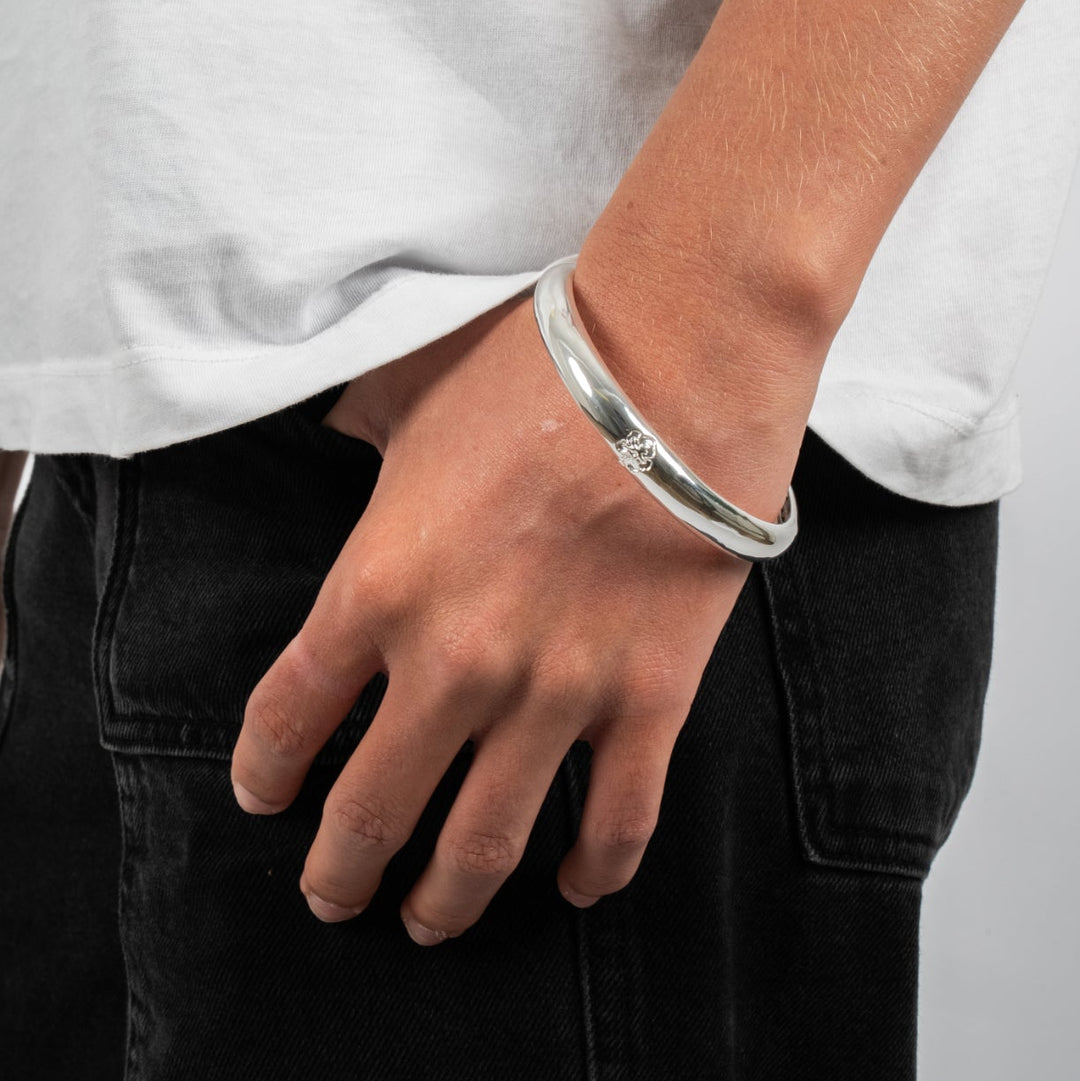 Hibiscus Bangle- Silver