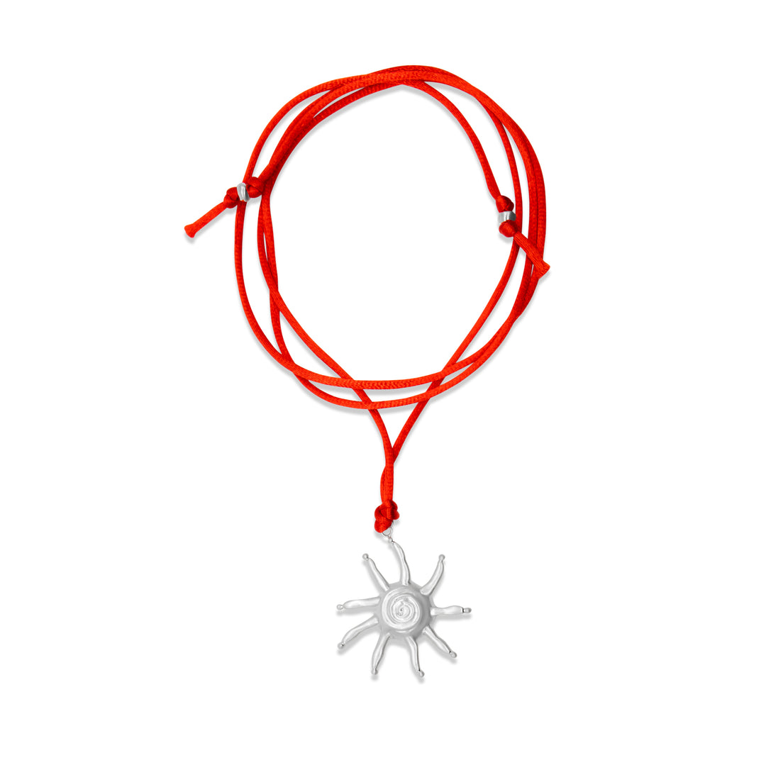 Melina Cord Necklace- Silver