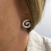 Mini Swirl Earrings- Silver