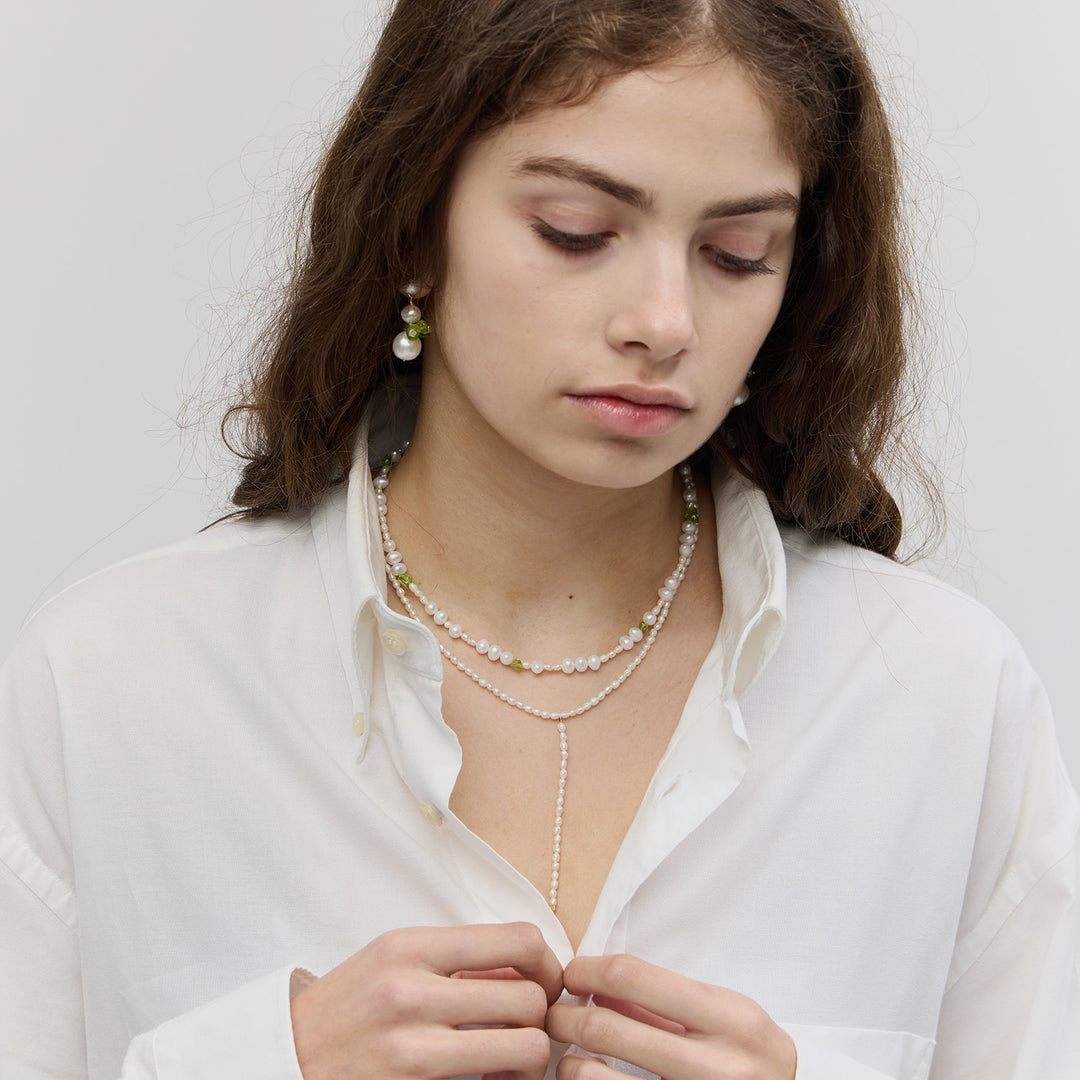 Peridot Pearl Necklace