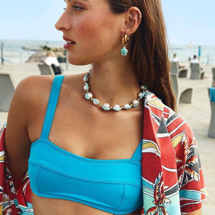 Alba Pearl Necklace- Turquoise