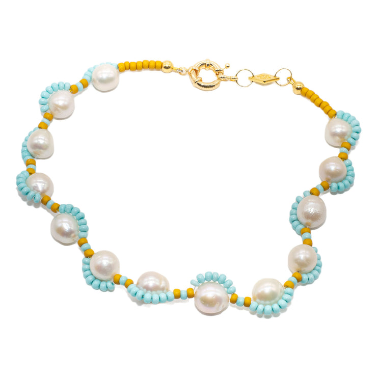 Alba Pearl Necklace- Turquoise