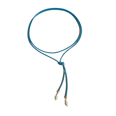 Bolo necklace pearls. Tie necklace travel jewelry