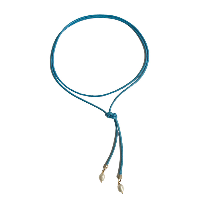 Bolo necklace pearls. Tie necklace travel jewelry