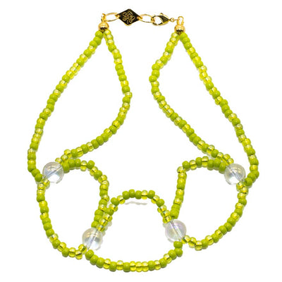 Green beaded choker necklace 