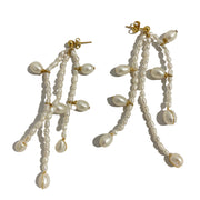 Coral white wedding earrings. Bridal earrings Australia