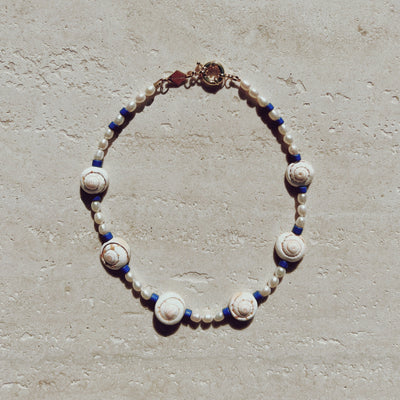 Nautical shell pearl necklace greece