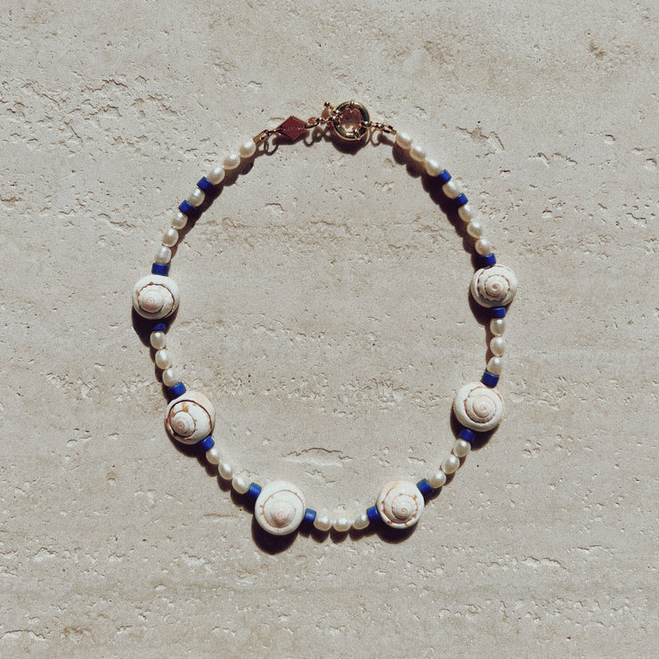 Nautical shell pearl necklace greece