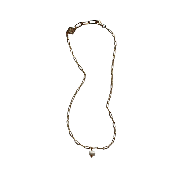 Gold chain and freshwater pearl choker necklace australia