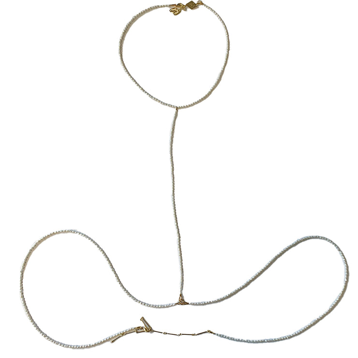 Pearl body chain st tropez beach jewelry hand made in australia