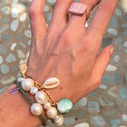 Chunky beach bracelets shells and pearls. Summer bracelets made in Australia
