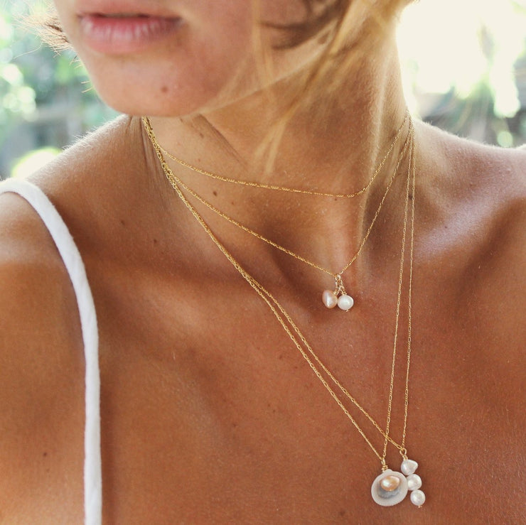 dainty pearl and gold jewellery australia-Briwok Jewellery